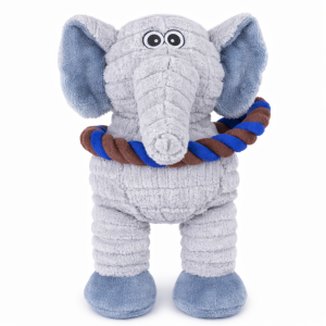 Juguete elefante chirriador y cuerda 31 x 10 cm