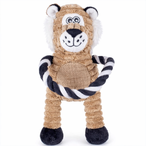 Juguete león con chirriador y cuerda